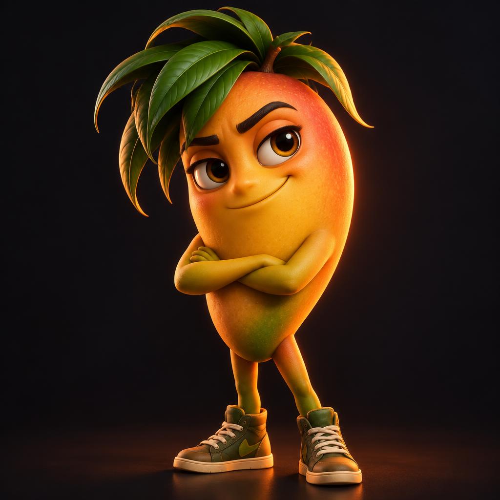 Manguito, personaje mango de FrutiShorts