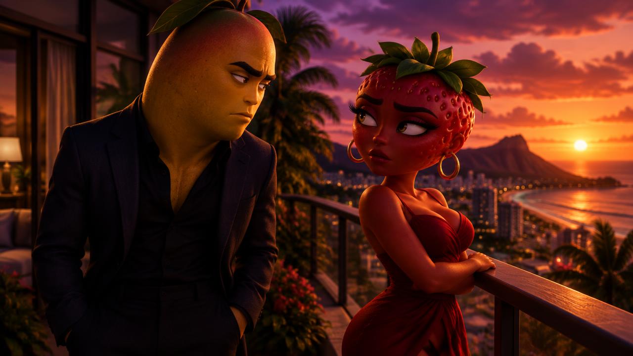 Arte de la Frutinovela Vecinos de Temporada de FrutiShorts