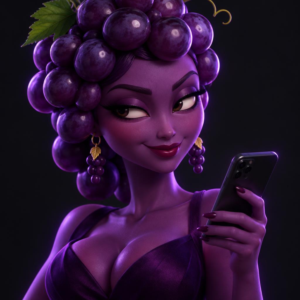 Uvita, personaje uva de FrutiShorts